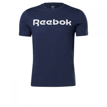 Image of Reebok Graphic Series Linear Logo Tee Mens - Vector Navy / White