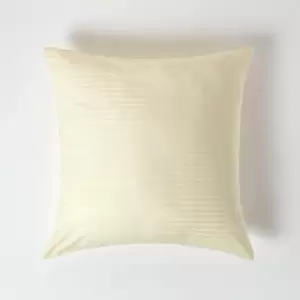 Image of Pastel Yellow Continental Egyptian Cotton Pillowcase 330 Thread Count, 80 x 80cm - Pastel Yellow - Pastel Yellow - Homescapes