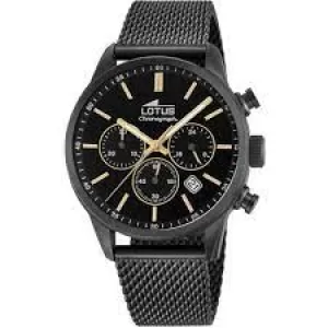 Image of Lotus Black Chronograph Watch - L18700/2