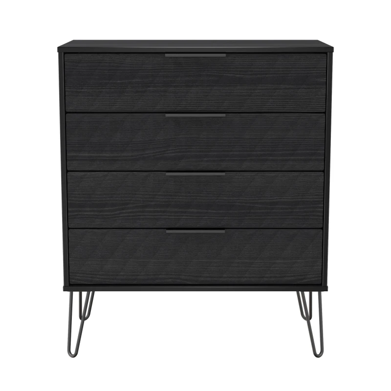 Image of Ready Assembled 2 U Islay 4 Drawer Chest (Ready Assembled) in Black Size: Medium Black Unisex Medium