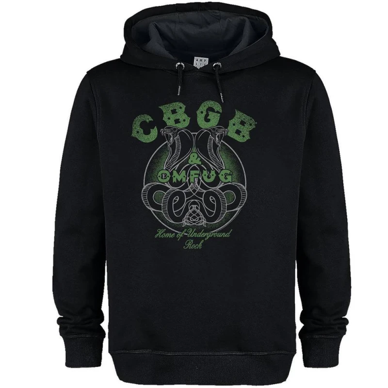 Image of Amplified Mens CBGB Snake Logo Hoodie in Black Size: XS Black Male XS