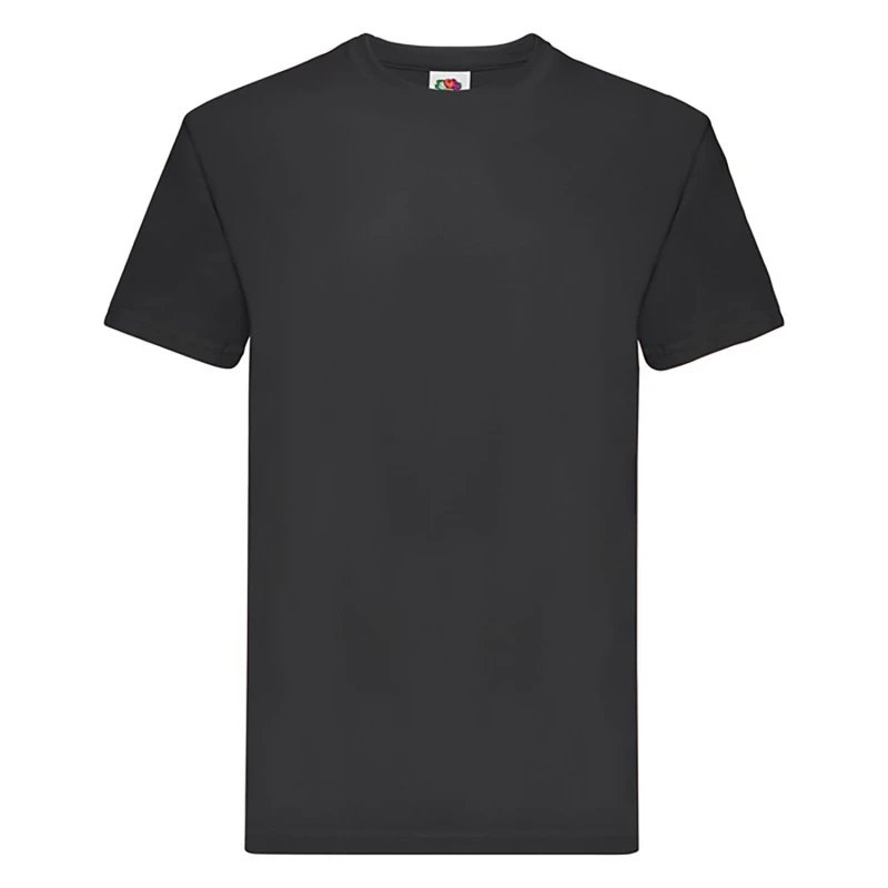 Image of Fruit Of The Loom Fruit of the Loom Men Super Premium Short Sleeve Crew Neck T-Shirt in Black Size: Small Black S Male 5055747628258