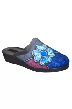 Image of Kimberly Flower Trim Mule Slippers