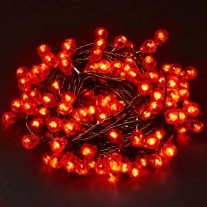 Image of Robert Dyas Christmas 160 Red Berry Static LED Indoor and Outdoor Lights - Mains Powered