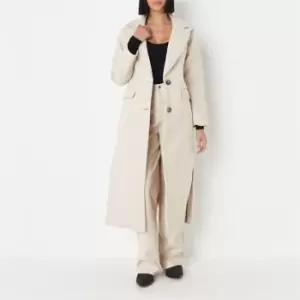 Image of Missguided Formal Midaxi Coat - Beige