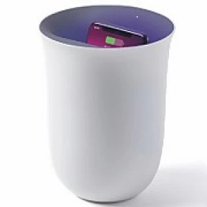 Image of Lexon Oblio Wireless Charging Station and UV Sanitiser - White