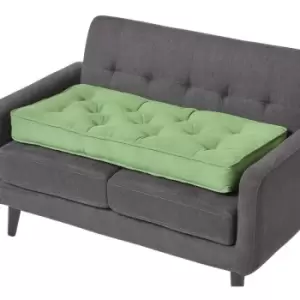 Image of Forest Green Cotton 2 Seater Booster Cushion - Green - Homescapes