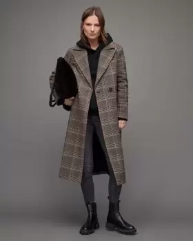 Image of AllSaints Alexis Check Coat