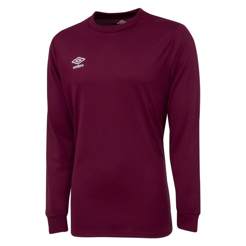 Image of Umbro Umbro Men Club Long-Sleeved Jersey in Burgundy Size: large Burgundy L Male 5063425381944