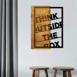 Image of Think Outside The Box Walnut Black Decorative Wooden Wall Accessory