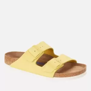 Image of Birkenstock Womens Arizona Slim Fit Sfb Suede Double Strap Sandals - Popcorn - EU 40/UK 7