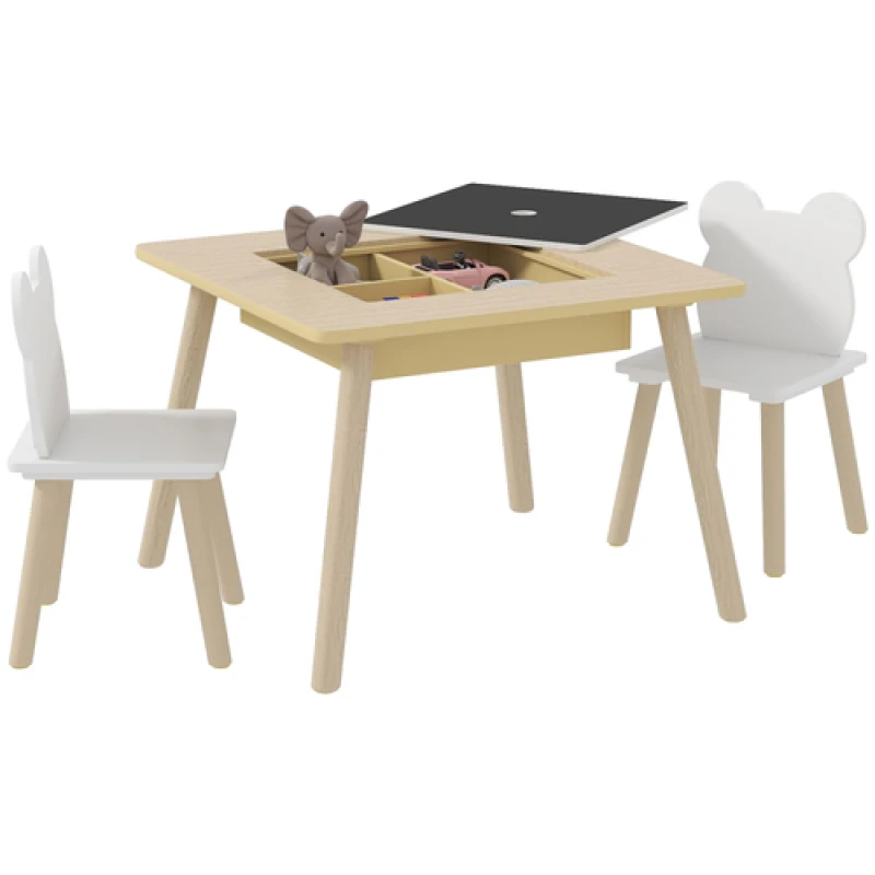 Image of AIYAPLAY 3 Piece Toddler Table and Chairs Set for Nursery - Playroom TJ Hughes 5063603015364