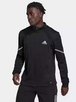 Image of adidas Everydayrun Full-zip Knit Jacket, Black, Size S, Men