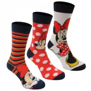 Image of Disney 3 Pack Crew Socks Ladies - Minnie