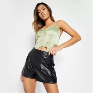 Image of I Saw It First Faux Leather Shorts - Black