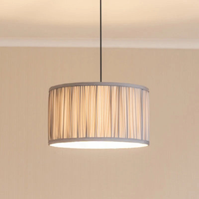 Image of ValueLights Jess Fabric Ruched Pleated Ceiling Floor Table Large Lamp Shade with LED Bulb Baby Blue