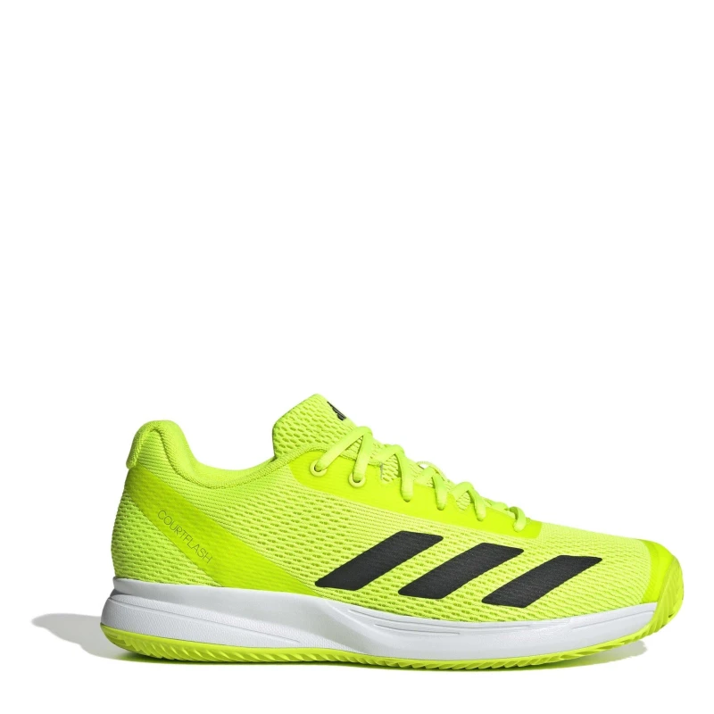 Image of adidas Courtflash Speed 2 Tennis Shoes Mens Lemon/Blck/Wht male 6 (39.3)
