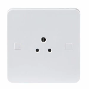 Image of KnightsBridge Pure 9mm 5A White Round Pin 1G Single 230V Unswitched Socket