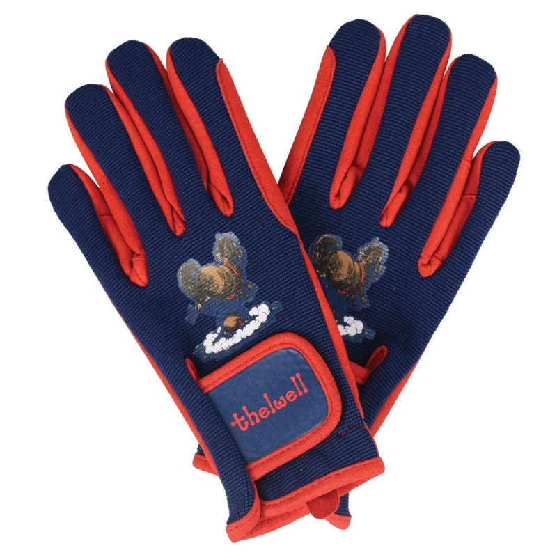 Image of Hy Thelwell Collection Practice Makes Perfect Riding Gloves in Navy Size: Small Navy Unisex S