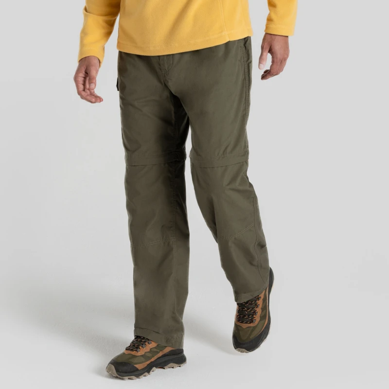 Image of Craghoppers Craghoppers Men Kiwi Convertible Trousers in Olive Size: 30R Olive 30R Male 5063260101691