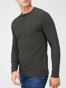 Image of Jack & Jones Textured Knit Crew Neck Jumper - Khaki Size M Men