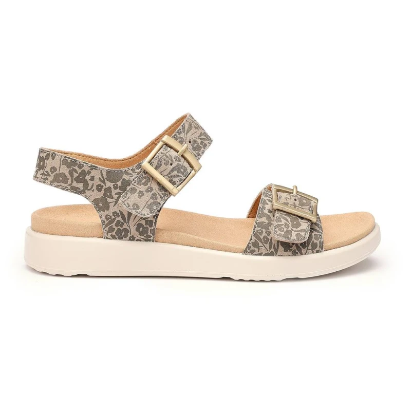 Image of Hotter Womens 'Corfu' Sandals in Khaki Size: 6 Khaki Female 6