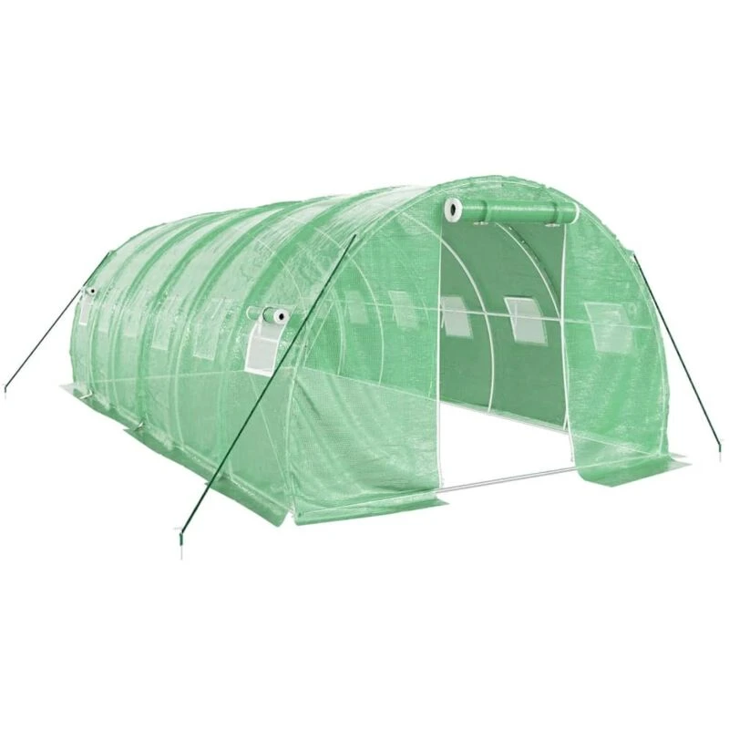 Image of vidaXL Greenhouse with Steel Frame Green 18 m 6x3x2 m, Green 3188040