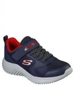 Image of Skechers Boys Bounder Strap Trainer - Navy