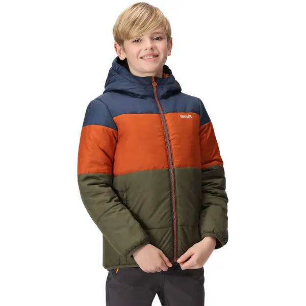 Image of Regatta Boys Lofthouse VII Full Zip Padded Jacket 7-8 Years - Chest 63-67cm (Height 122-128cm) Admiral Blue/Burnt Copper RKN144B-T5Z-7