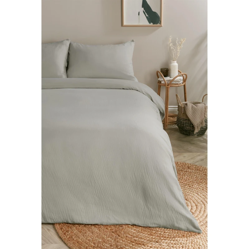 Image of Homelife Milan Gauze Duvet Set - Grey Grey Single