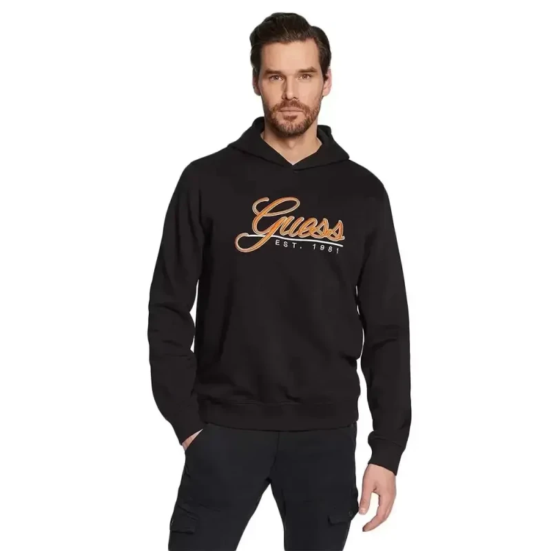 Image of Guess Hooded sweatshirt Guess Beau Noir Male S