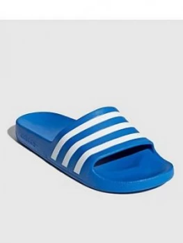 Image of adidas Adilette Aqua Slides - Blue/White, Size 6, Men