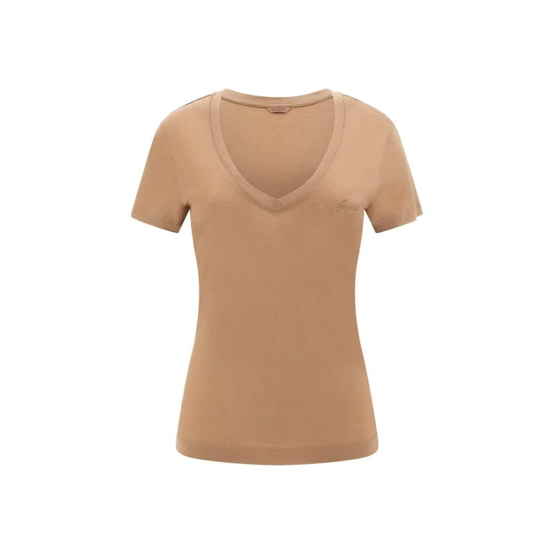 Image of Guess Basic womens V-neck T-Shirt Guess Marron Female XL