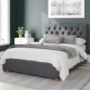 Image of Olivier Plush Velvet Ottoman Bed Steel