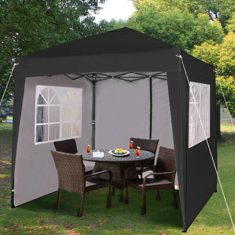 Image of MCC Direct 2X2m Pop up Gazebo with Removable Sides and Storage Bag Black