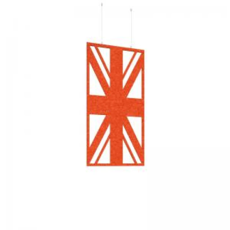 Image of Piano Chords Acoustic Patterned Hanging Screens In Orange H1200 x W600mm with Hanging Wires And Hooks - Union (4 Pack)