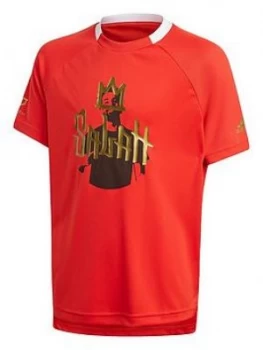 Image of Adidas Mo Salah Short Sleeved T-Shirt - Red
