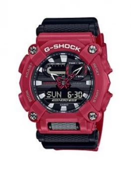 Image of Casio Casio G-Shock Super Illuminator 200M Water Resistant Red And Black Detail Dial Red Silicone Strap Mens Watch