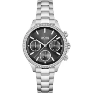 Image of Ladies BOSS Hera Silver & Black Watch