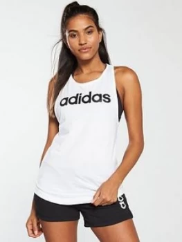 Image of adidas Linear Loose Tank - White, Size L, Women