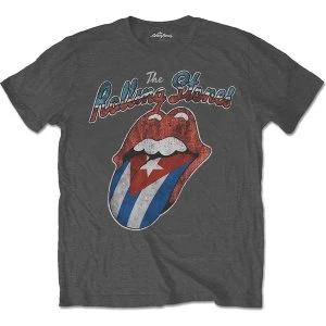 Image of The Rolling Stones - Rocks Off Cuba Unisex Medium T-Shirt - Grey