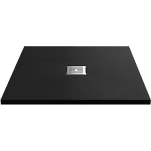 Image of Nuie Slimline Slate Square Shower Tray 900mm x 900mm - Black