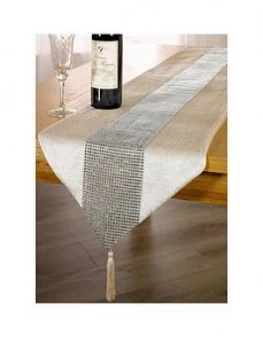Image of Waterside 7 Piece Velvet Diamante Runner Set - Champagne Gold