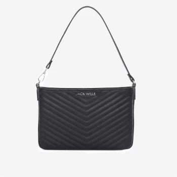 Image of Jack Wills Large Zip Clutch Bag - Black