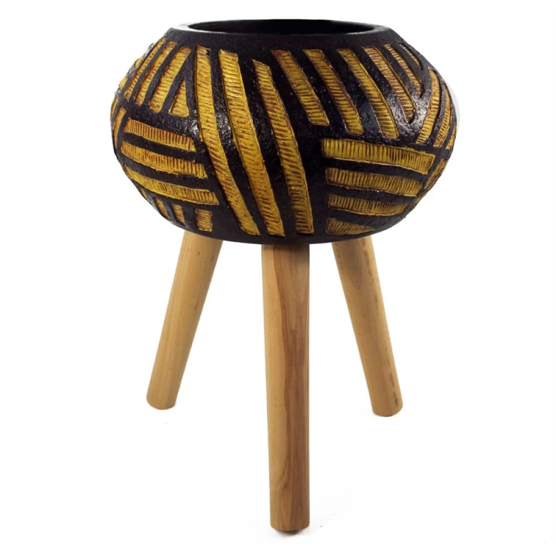 Image of Leaf Large Planters Plant Pots Bali fibreglass composite Oval 45cm x 34cm Botanik Dark Brown