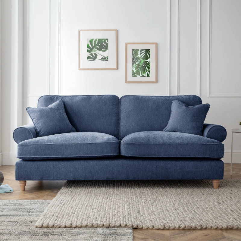 Image of The Great Sofa Company Ezra 3 Seater Sofa Manhattan Navy Navy Unisex