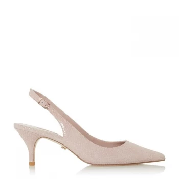 Image of Dune Light Pink Leather 'Carmilla' Mid Stiletto Heel Court Shoes - 3