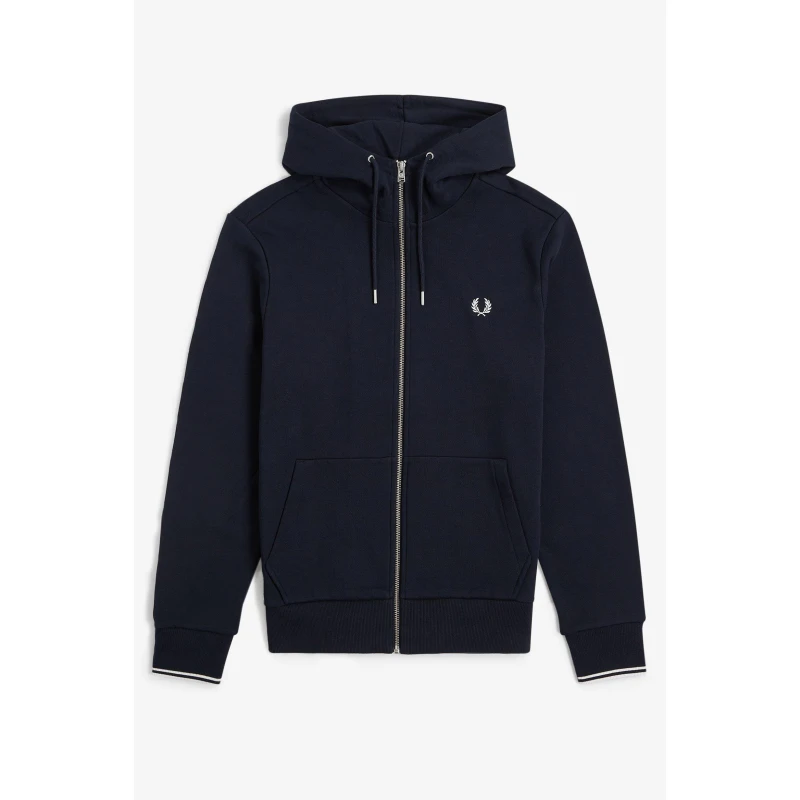 Image of Fred Perry Zipped Hooded Sweatshirt Navy 795 male XL