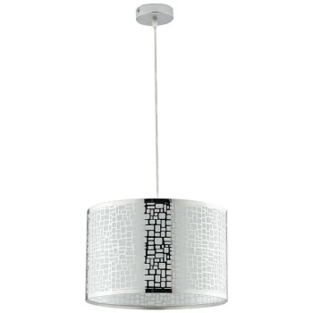 Image of Fan Europe Lighting - Fan Europe MAYA Cylindrical Pendant Ceiling Light Chrome 35x22cm