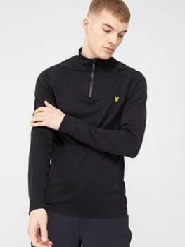 Image of Lyle & Scott Golf Performance Golf Seamless Midlayer - Black